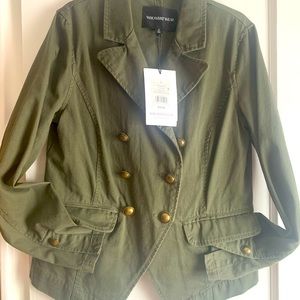 Olive Green Blazer with gold buttons